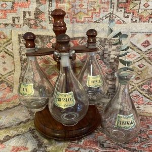 Vintage Salad Dressing Wood Caddy